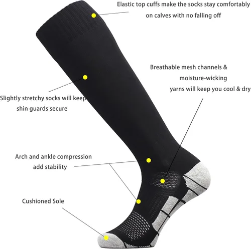 Miniatura 3 de CWVLC - Calcetines de fútbol (135 pares) calcetines altos hasta la rodilla, para deportes de equipo, para adultos, jóvenes y niños
