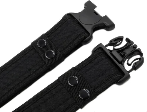 Miniatura 5 de Cinturón táctico militar ajustable de la lona de los hombres con la hebilla plástica, Negro y camuflaje.