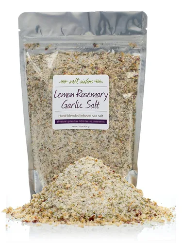 s.a.l.t. sisters Sal de ajo y limón y romero | totalmente natural, sin gluten, sin MSG, sin OMG | Mezcla meditterranean fácilmente disoluble sal