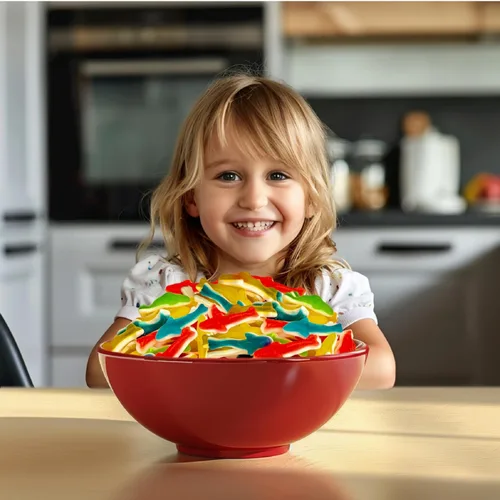 Miniatura 6 de Gummy Sharks Candy Bolsa de 2 libras Sabores surtidos - Cereza, lima, frambuesa azul, limón