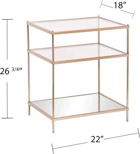 Miniatura 3 de SEI Furniture - Mesa auxiliar Knox - Cobre - Diseño de transición, metal y vidrio - Ideal para sala de estar, dormitorio (OC2204)