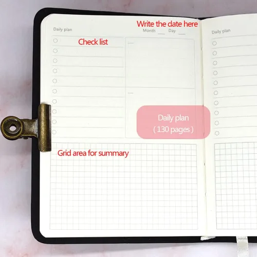Miniatura 5 de Agenda diaria A6 sin fecha, diario de cielo estrellado, agenda mensual y diaria, agenda pequeña, fecha de autolenado, cubierta de piel sintética