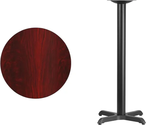 Miniatura 3 de Flash Furniture Stiles - Mesa redonda laminada negra de 24 pulgadas con base de mesa de altura de barra de 22 x 22 pulgadas Negro