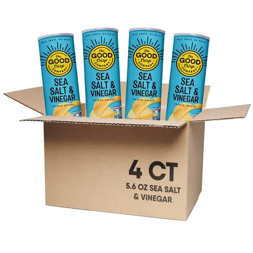 Miniatura 12 de The Good Crisp Company, Cheddar blanco envejecido, papas fritas sin gluten (recipientes de 5.6 onzas, paquete de 8), sin OMG, apto para alérgenos