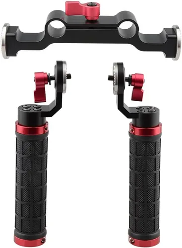 Miniatura 4 de CAMVATE Soporte de hombro con mango de goma con accesorio estándar de roseta para DSLR (rojo, rosca M6, 1.252 in) - 1472