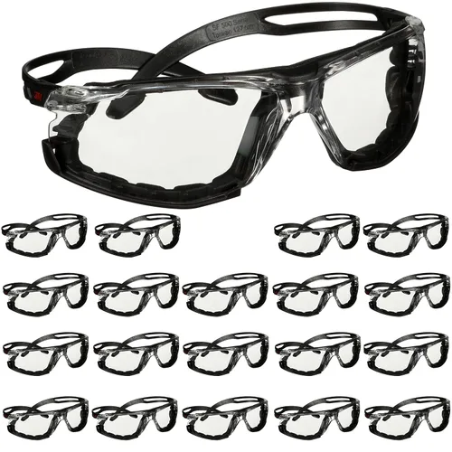 3M Gafas de seguridad, SecureFit Serie 500, paquete de 20, ANSI Z87, patillas de trinquete ajustables, gafas protectoras deportivas, lentes
