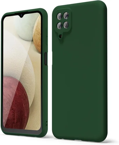 Miniatura 40 de oakxco Funda para teléfono Samsung Galaxy A12 con agarre de silicona líquida, linda delgada fina suave cubierta de gel de goma TPU lisa para mujeres