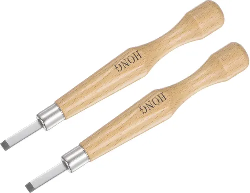 uxcell Cuchillo de tallado de madera, cinceles, 0.205 in 50# acero al carbono medio plano esculpir Graver para bricolaje, manualidades, escultura,