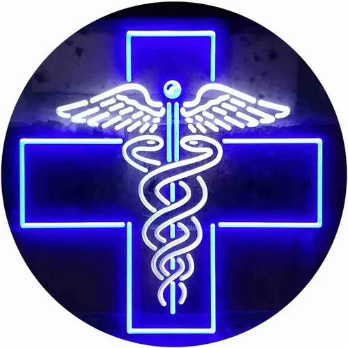 Miniatura 18 de ADVPRO Medical Cross Dispensary Snake Dual Color LED Neon Sign Azul y Rojo 12 x 8 pulgadas st6s32-i3901-br