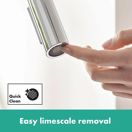 Miniatura 7 de Hansgrohe Metropol - Grifo de cocina para baño individual empotrado con palanca, color negro mate 240 con rociador extraíble y rango giratorio