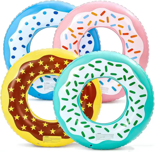 Miniatura 16 de 4 flotadores inflables para piscina, anillos de natación de 35 pulgadas, tubo interior grande, anillos de natación, tumbona de piscina, flotador