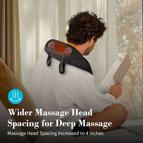 Miniatura 6 de CuPiLo Masajeador Shiatsu de Cuello con Calor - Regalos Ideales para Amigos, Masaje de Amasamiento Profundo 4D Inalámbrico para Alivio del Dolor