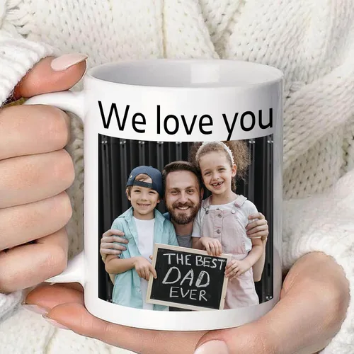 Miniatura 4 de Taza de café personalizada Taza personalizada con nombre y logotipo de texto, taza personalizada de 11 onzas en ambos lados, regalos Blanco