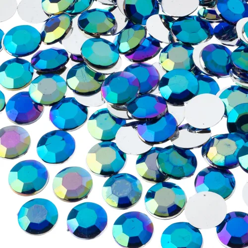 Miniatura 24 de John Bead 400 piezas de diamantes de imitación redondos acrílicos de 0.472 in (SS50), color verde, acrílico con parte trasera plana para hacer