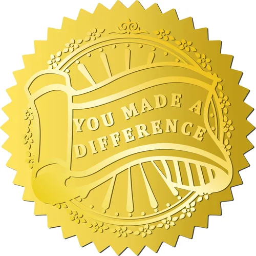Miniatura 13 de CRASPIRE 408 sellos de certificado en relieve de 2 pulgadas con texto en relieve «You Make a Difference» («You Make a Difference») Sellos en relieve
