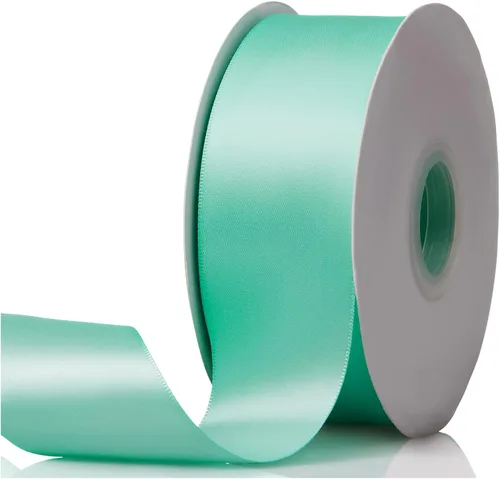 Miniatura 36 de Cinta de satén de doble cara verde manzana de 1-1/2 x 50 yardas, rollos de cinta de tela de alta densidad de color sólido, ideal para envolver
