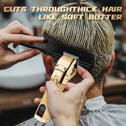 Miniatura 8 de Cortapelos para hombres, kit de aseo inalámbrico, cortapelos profesionales con pantalla LED, recortadora de barba recargable, regalos para hombres