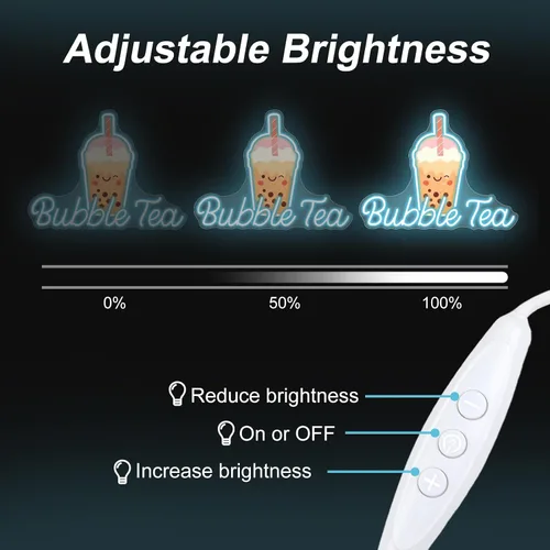 Miniatura 8 de Letrero de Neón de Té de Burbujas, Luz LED de Neón de Té Boba y Leche para Bebidas, Café, Barra de Tienda, Decoración de Pared, Arte Personalizado