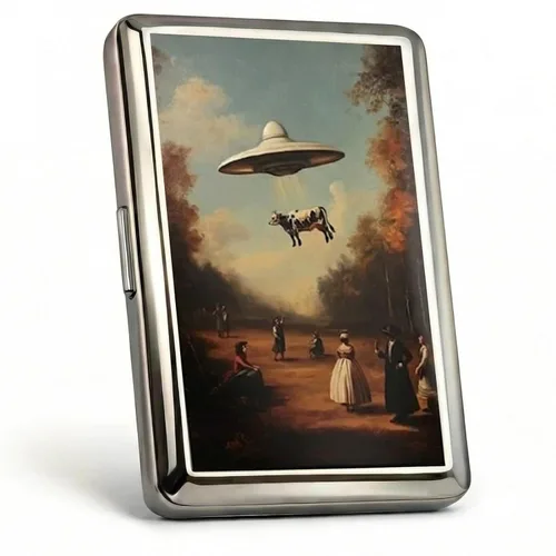 Miniatura 15 de Cartera de metal con diseño Art Deco de estilo vintage versátil para tarjetas y dinero en efectivo, con capacidad para tarjetas de crédito, tarjetas
