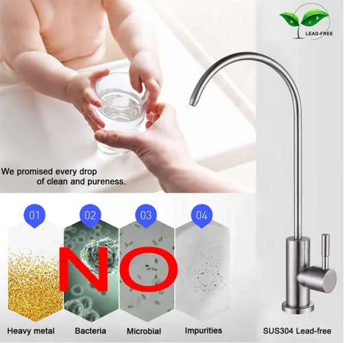 Miniatura 4 de ESOW Grifo de filtro de agua de cocina, grifo de agua potable 100% sin plomo, se adapta a la mayoría de unidades de ósmosis inversa o sistema