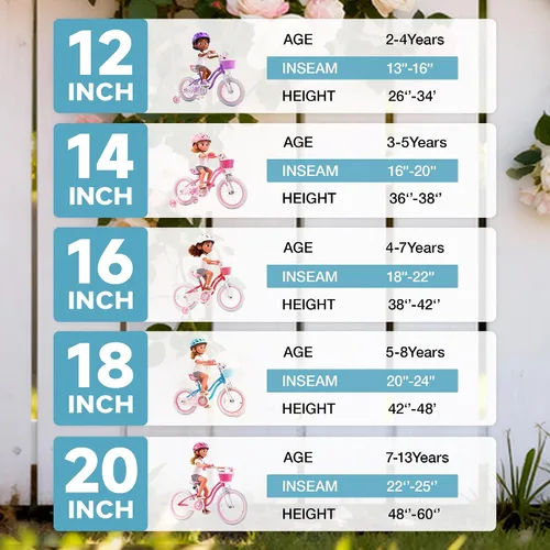 Miniatura 3 de RoyalBaby Stargirl - Bicicleta infantil de 14 pulgadas para niñas con ruedas de entrenamiento y canasta, color azul [4] Azul cielo
