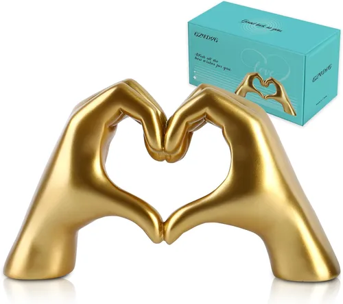 Miniatura 8 de Taylor Lover Merch - Escultura de manos de corazón dorado para decoración de cumpleaños, regalos para sala de estar, dormitorio, estante