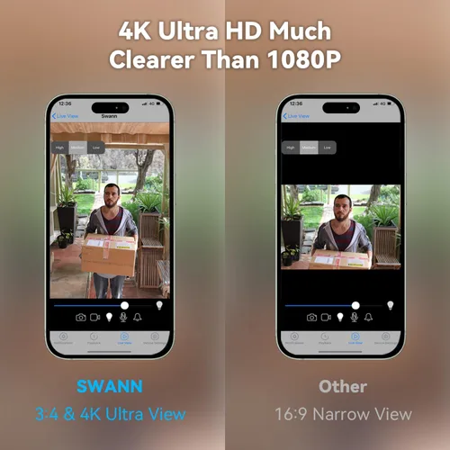 Miniatura 2 de Swann Buddy4K UHD - Timbre de puerta con video inalámbrico y campana Sin tarifa mensual Vista ultraancha de 165° Análisis inteligente Audio