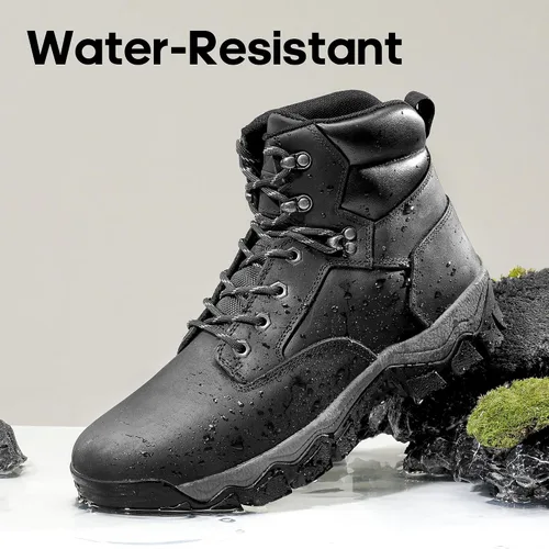 Miniatura 3 de NORTIV 8 Botas de senderismo para hombre, impermeables, con puntera suave, botas de trabajo de cuero