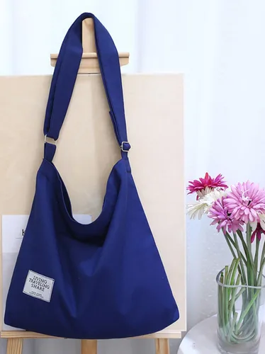 Miniatura 143 de Covelin - Bolsa de hombro informal de lona para mujer, estilo bohemio y retro, bolsa de mano, bolso cruzado, tamaño grande