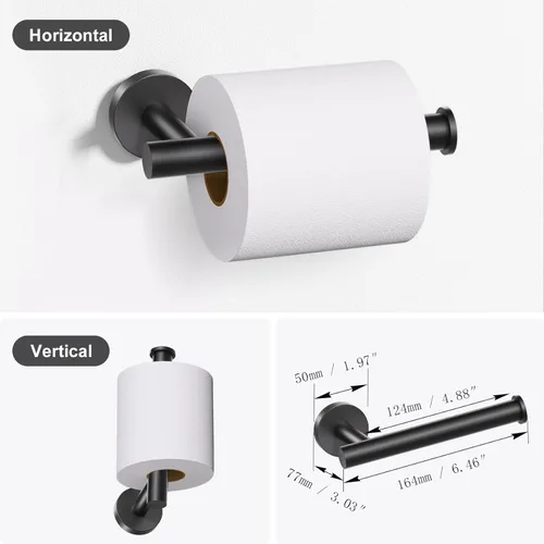 Miniatura 5 de Lairuier Juego de accesorios de baño, juego de 4 piezas de toallero que incluye soporte para papel higiénico, anillo para toallas y 2 ganchos