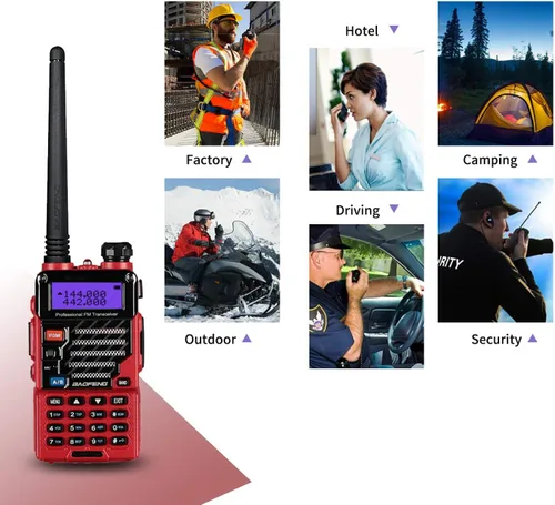 Miniatura 3 de BAOFENG UV-5R+ Plus Radio bidireccional, largo alcance para adultos, recargable con auricular, walkie talkie para exteriores, 144-148 420-450 MHz