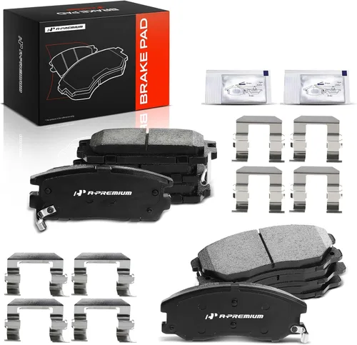 A-Premium Juego de pastillas de freno de cerámica delanteras y traseras compatibles con los modelos Chevy, Pontiac, Saturn y Suzuki, Captiva Sport,