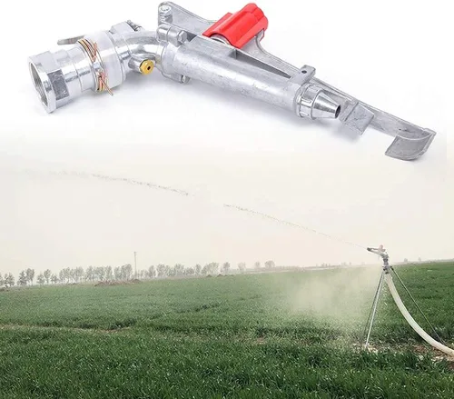 Pistola rociadora de riego agrícola, rociador automático de impacto de círculo completo, riego ajustable de 360° de área grande (2.6 pulgadas)