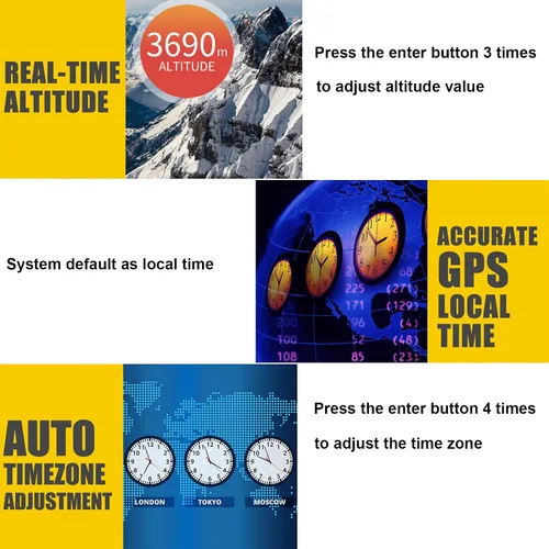 Miniatura 8 de Pantalla universal HUD GPS Head-up Velocímetro digital de velocidad de conducción, alarma de fatiga para automóviles con KM/H y MPH, pantalla grande