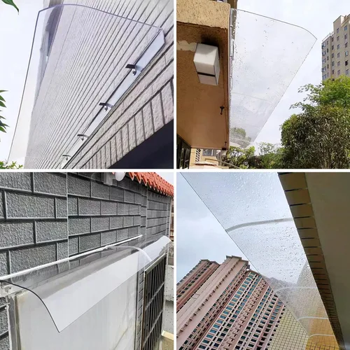 Miniatura 7 de Toldo invisible para puerta delantera al aire libre, toldo para puerta, cubierta de policarbonato transparente silencioso, toldo de entrada
