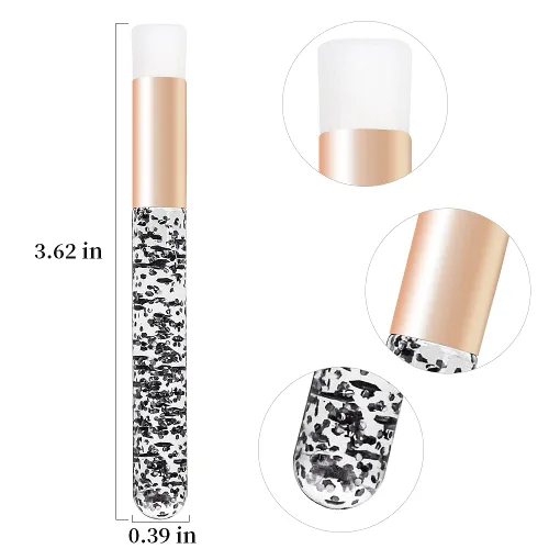 Miniatura 2 de 30 cepillos de champú para extensiones de pestañas de cristal con purpurina con contenedor, herramienta removedor de cepillos para puntos negros