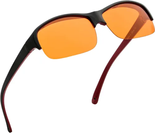 Miniatura 14 de BLUELESS Se ajustan sobre lentes de bloqueo azul con lentes teñidos de naranja, color negro 06-negro-100% bloqueo de luz azul