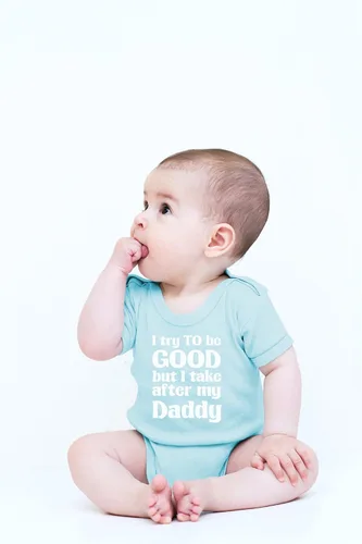 Miniatura 10 de Crazy Bros Tee's Traje de bebé con texto en inglés "I Try To Be Good, Take After My Daddy", ropa para recién nacido, unisex