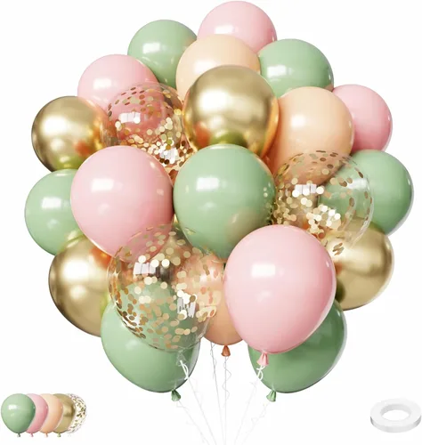 Miniatura 16 de 75 globos negros y dorados, globos de confeti negro y dorado de 12 pulgadas, globos de látex dorados para cumpleaños, Año Nuevo, boda, fiesta
