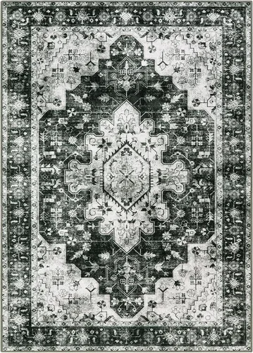 Miniatura 8 de Moynesa Alfombras ultrafinas y lavables vintage de 5 x 7 pies, alfombra grande de estilo bohemio para sala de estar, antideslizante, no desprende