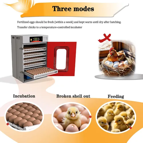Miniatura 3 de Incubadora inteligente de huevos para incubar huevos, capacidad de 400 huevos con control digital de temperatura y humedad, ideal para huevos