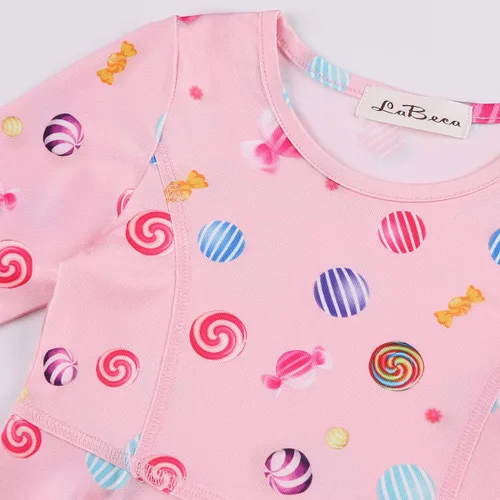 Miniatura 4 de LaBeca - Vestido sin mangas o de manga larga para niñas, vestidos informales con diseño de unicornio o sirena para niñas pequeñas o grandes