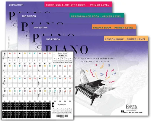 Paquete de nivel inicial de Piano Adventures 2ª edición por Nancy Faber - Conjunto de libros de lecciones, teoría, rendimiento, técnica y arte, y