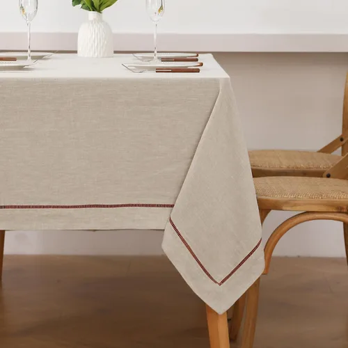 Miniatura 32 de Linen World - Mantel de lino de otoño de 55 x 55 pulgadas, mantel rectangular lavable de lino francés para comedor, al aire libre, bodas