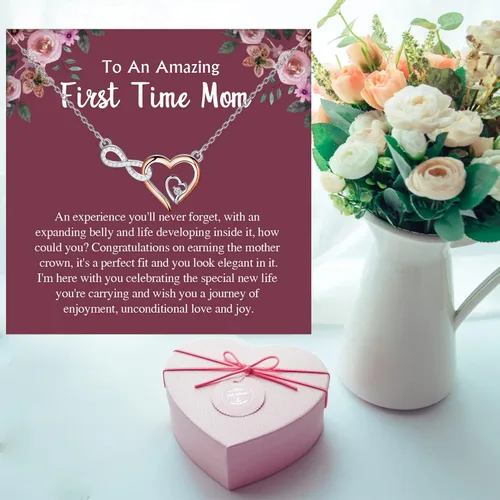 Miniatura 6 de MYOSPARK Collar de mamá para ser nueva mamá, joyería con tarjeta de mensaje para mamá por primera vez, regalo de joyería para anuncio de bebé