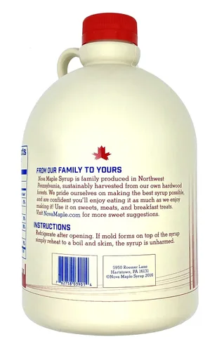 Miniatura 3 de Nova Maple Syrup - Jarabe de arce puro de grado A (medio galón)