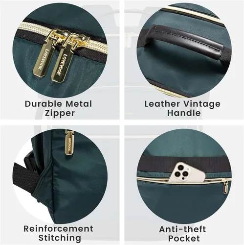 Miniatura 6 de LOVEVOOK Mochila de viaje grande de 40L para mujeres y hombres, mochila de mano aprobada por aerolíneas, Verde-negro, Mochila de viaje