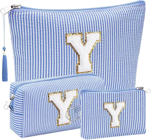 Miniatura 20 de Regalos Iniciales Bolsitas de Cosméticos de Viaje Juegos para Cartera, 3pcs Bolsitas Stoney Clover Dupes Bolsa de Maquillaje, Juego de Bolsas