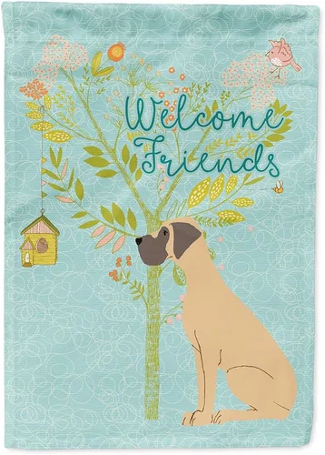 Miniatura 72 de Caroline's Treasures BB7594GF Bandera de jardín de Husky siberiano con texto en inglés "Welcome Friends" - Bandera decorativa para patio exterior