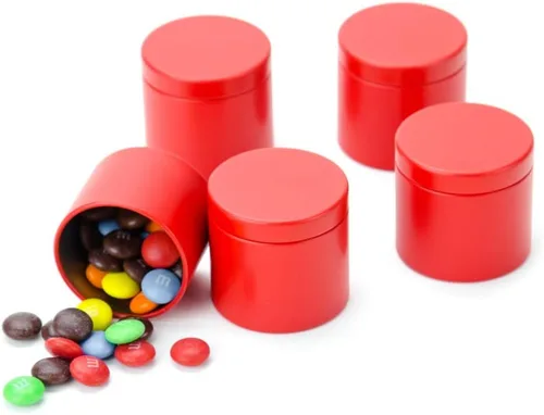 Miniatura 14 de Mini caja de lata pequeña con tapas, recipiente para almacenamiento de café, té, dulces, almacenamiento de hojas sueltas, té, latas de té, 5 Blanco